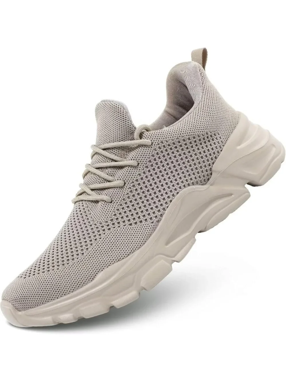 🆕Men's Khaki Slip on Walking Shoes Ultra Light Breathable Running Shoes